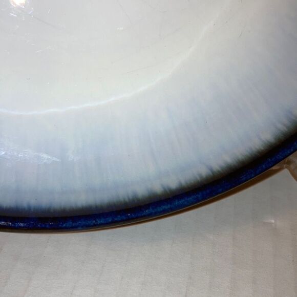 Concepts Eggplant Salad Plate White with Blue Rim by SANGO 8.25 inch Diameter - Picture 5 of 8